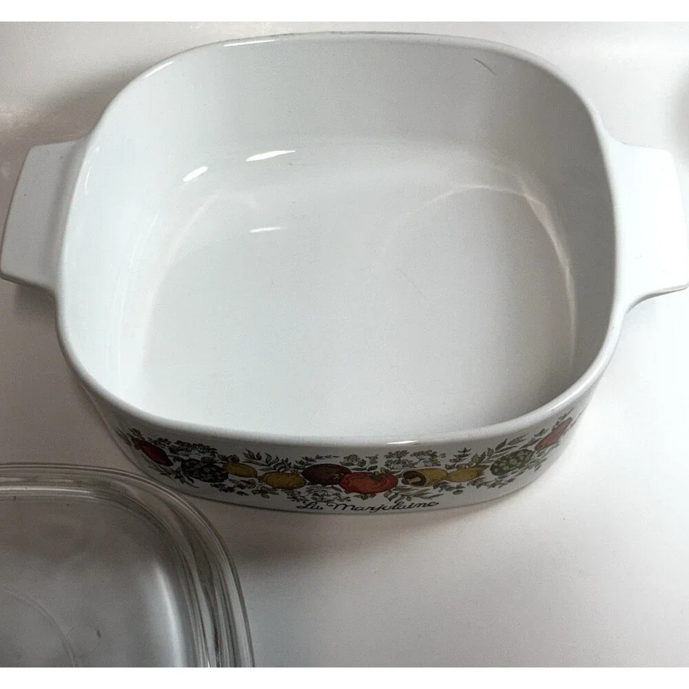 Corning Ware Casserole Dish A-2-B Spice of Life LA MARJOLAINE 2 Qt with Lid VTG
